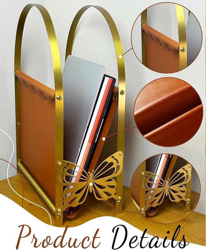 Aocii Magazine Holder, Artificial Leather Magazine Rack Floor - Image 2