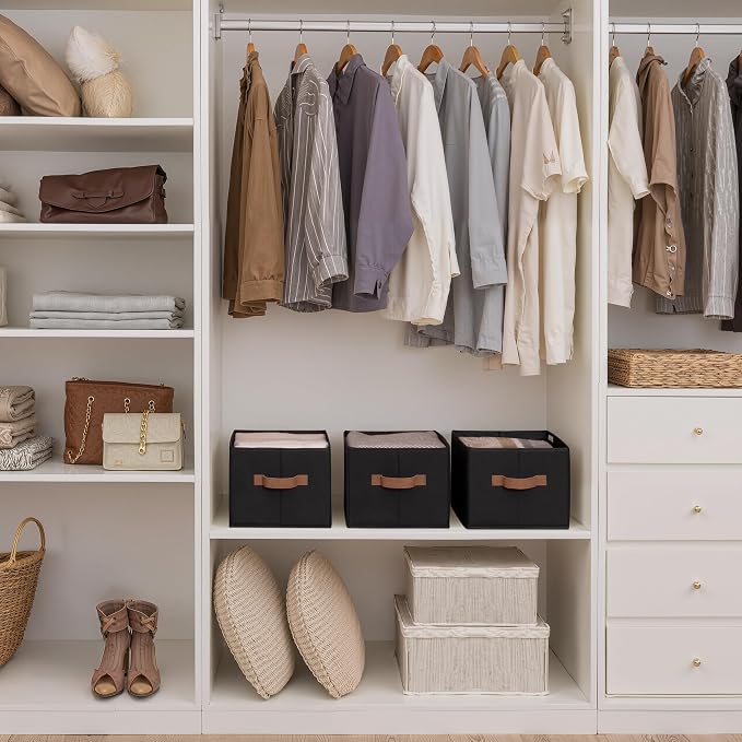StorageWorks Storage Baskets for Shelves, Foldable Fabric Closet Storage Bins - Image 2