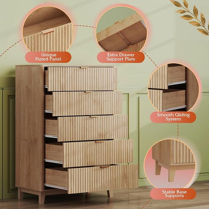 WLIVE Fluted Dresser for Bedroom - Image 6
