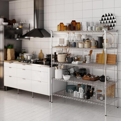 24" Deep x 54" Wide x 64" Height Wire Shelving Kit | 5-Tier | NSF Commercial - Image 2