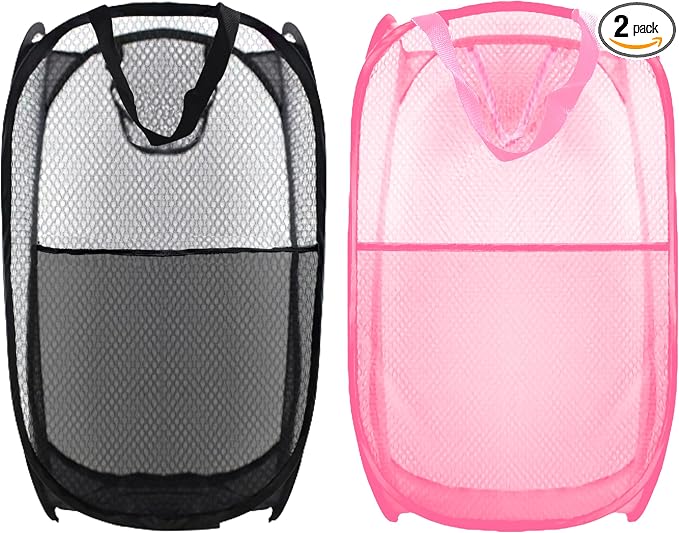 Collapsible Pop Up Laundry Hamper, Extra Large Mesh Foldable Laundry Basket Bag by BuyongwantJewelry