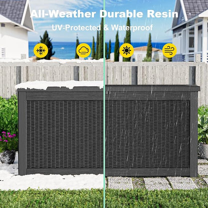 EasyUp 320 Gallon Deck Boxes Waterproof, Outdoor Large Storage Boxes - Image 6