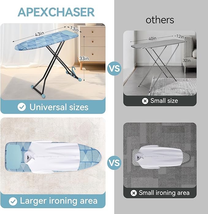 APEXCHASER Ironing Board with Iron Rest, Compact and Space Saver Iron Board - Image 2