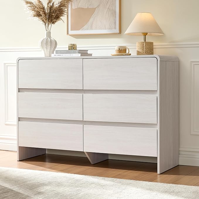 AMERLIFE 6 Drawer Dresser for Bedroom, Anti-Tip Kit, Wood Cabinet Organizer for - Image 2