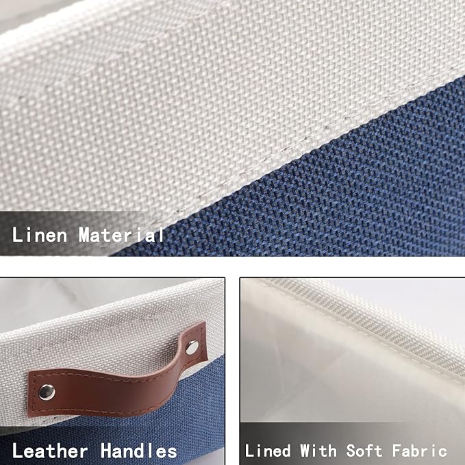 HNZIGE Small Baskets for Storage Fabric Storage Baskets for Shelves, Foldable - Image 5