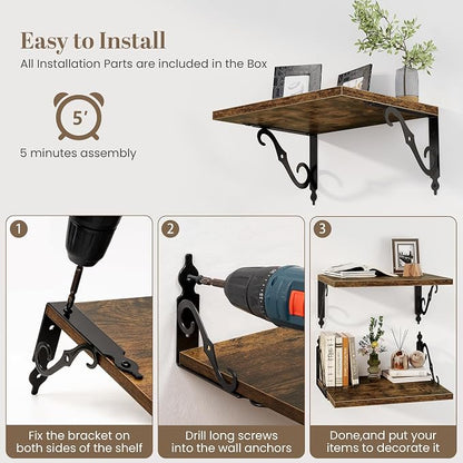 Deep Floating Shelves for Wall, 12 Inch Deep Floating Shelf - Image 7
