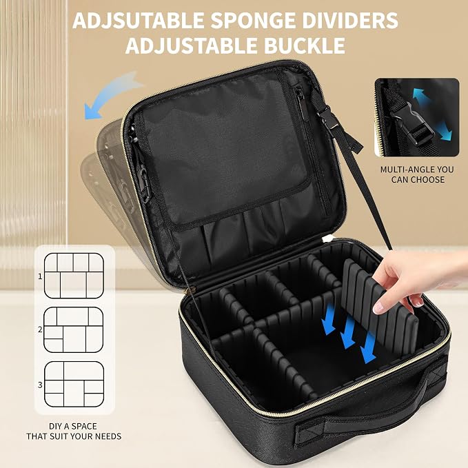 Travel Makeup Bag, Makeup Train Case, Portable Makeup Artist Organizer - Image 5
