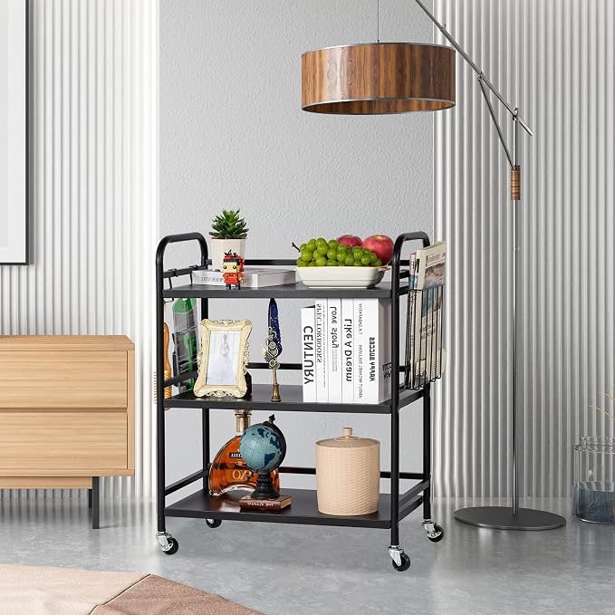 HDANI 3 Tier Metal Rolling Utility Cart, High Capacity Multi Purpose Heavy Duty - Image 4