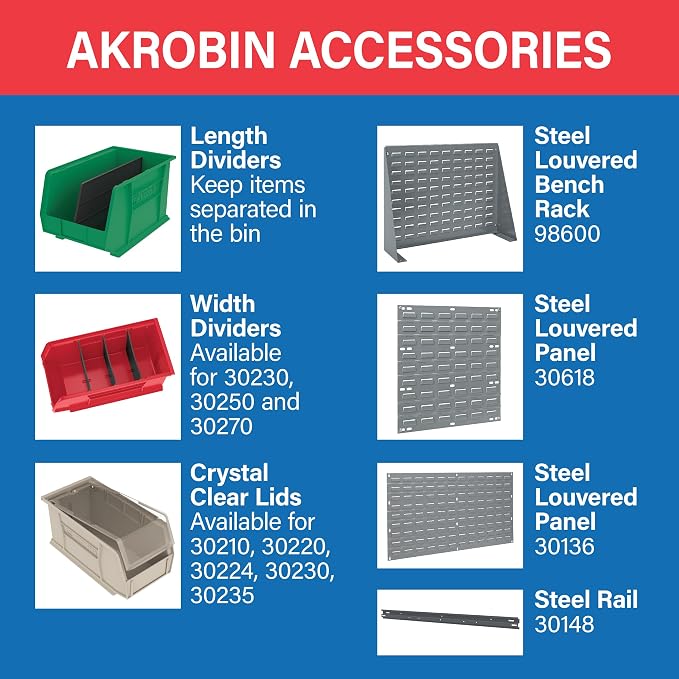 Akro-Mils 30210 AkroBins Plastic Storage Bins, Space-Saving Stackable Bins - Image 6