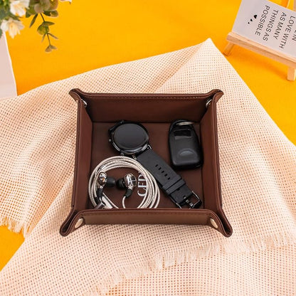 PU Leather Valet Tray for Mens and Women Catchall Tray for Keys, Jewelry Small - Image 4