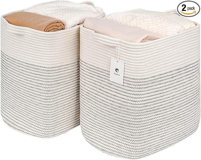Storage Baskets for Clothes Fabric Cotton Rope Storage Basket by Laughbird
