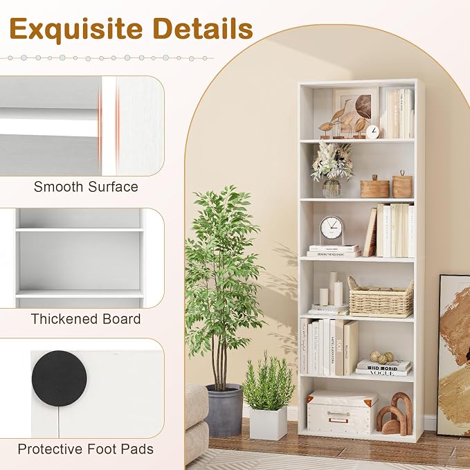 Tangkula 6-Tier Bookcase, 70” Tall Freestanding Bookshelf - Image 8