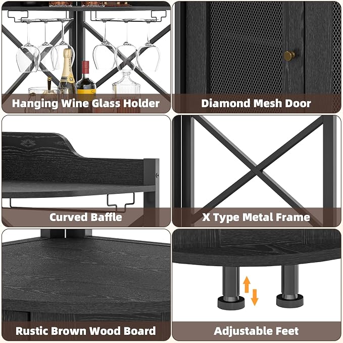 JKsmart Corner Bar Cabinet - Image 7