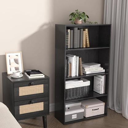 4 Tier Book Shelf, 4 Cube Storage Organizer, 4 Tier Low Bookcase Storage - Image 7