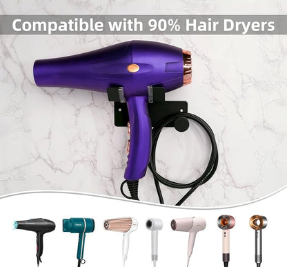 Hair Dryer Holder Stainless Steel, Blow Dryer Holder Self Adhesive, Dyson Hair - Image 2