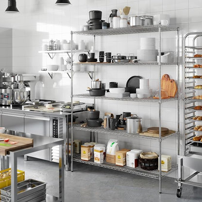 24" Deep x 60" Wide x 86" Height Wire Shelving Kit | 5-Tier | NSF Commercial - Image 7