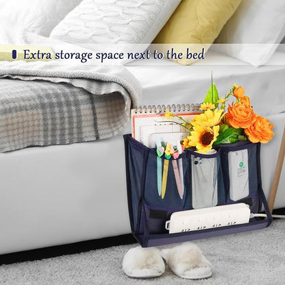Bedside Storage Organizer with Power Strip Holder and Adjustable Straps Bed - Image 3