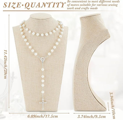Kigley 9 Pcs Linen Necklace Display Bust Jewelry Holder Necklace Retail - Image 2