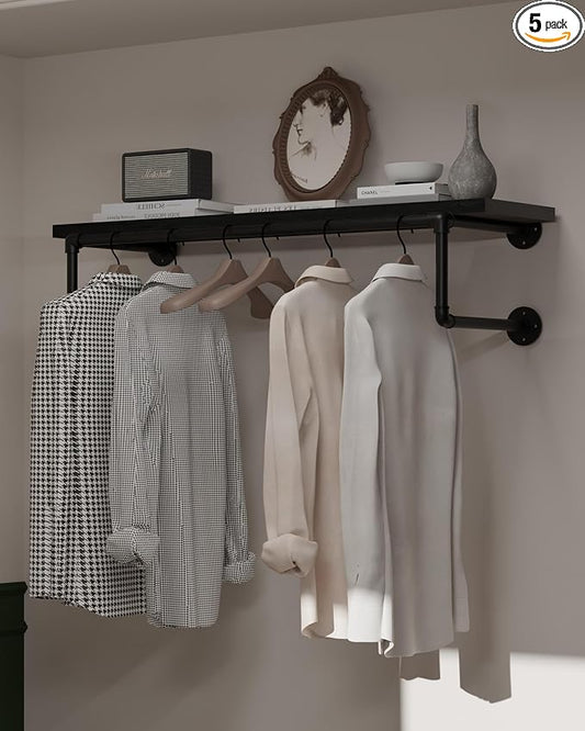 Clothes Rack 36in, Wall Mounted Garment Racks by INDUSTRIALSHELVESDESIGN
