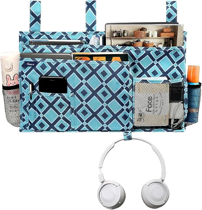Surblue Bedside Caddy Hanging Bed Organizer Storage Bag Pocket - Image 2