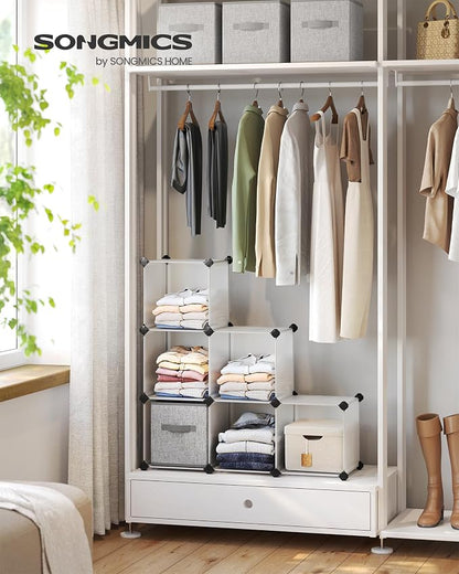 SONGMICS 6 Cube Storage Organizer, DIY Closet Shelf, Plastic Clothes Organizer - Image 2