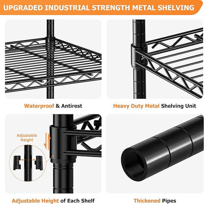 Storage Shelves Heavy Duty, 5-Tier Adjustable Metal Utility Shelf, Wire Shelf - Image 7