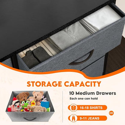 Dresser for Bedroom with 10 Drawers, Chest of Drawers, Storage Drawers - Image 5
