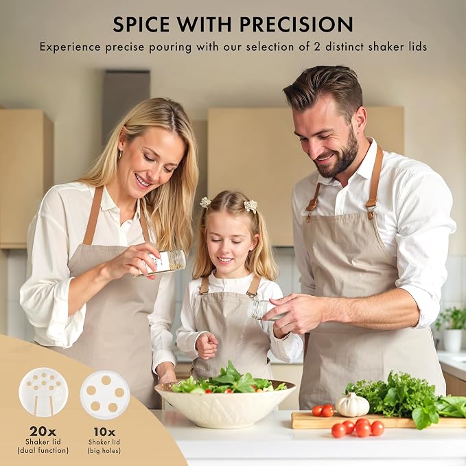 Glass Spice Jars with Label and Stainless Steel Lids Spice Containers with 240 - Image 4