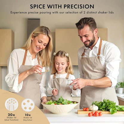 Glass Spice Jars with Label and Stainless Steel Lids Spice Containers with 240 - Image 4