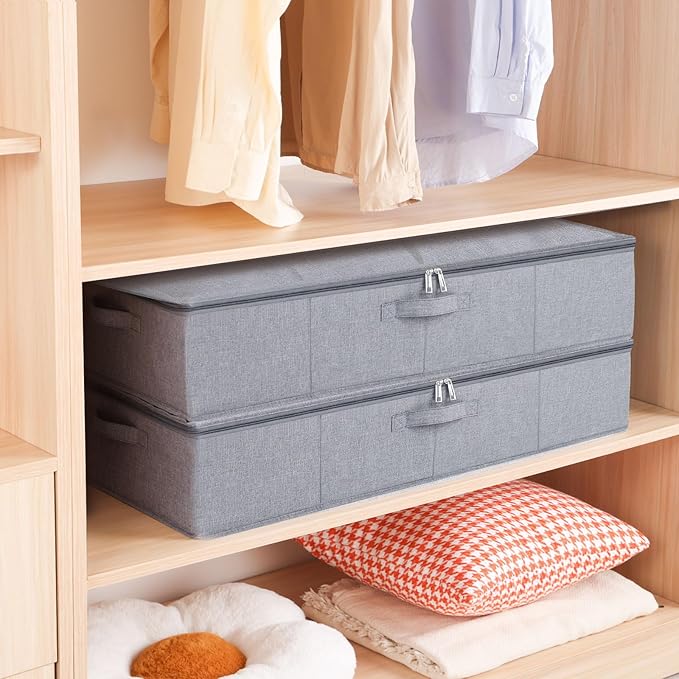 Underbed Storage Organizers, 23.6 x 11.8 x 5.9 Inch Fabric Container Bags - Image 2
