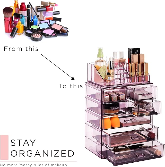 Sorbus Clear Cosmetic Makeup Organizer - Image 7