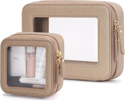 Popvibe Clear Makeup Bag Travel Cosmetic Case Transparent Toiletry Bag by POPVIBE