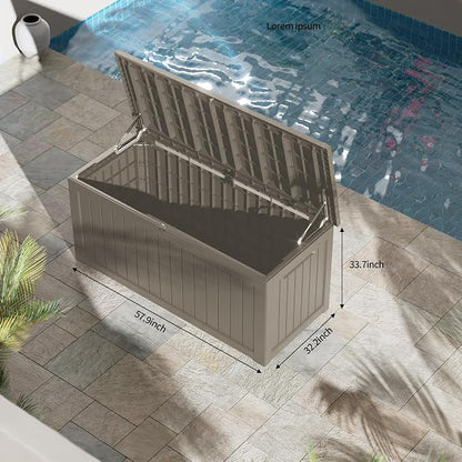 270 Gallon Outdoor Storage Box Waterproof Lockable Resin Deck Box Large - Image 2