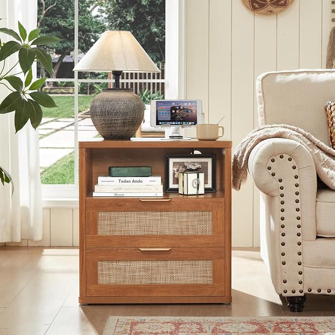 LEYAOYAO Rattan Nightstands Set of 2 - Image 4