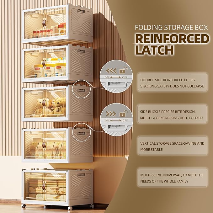 520 QT / 130 Gal Stackable Collapsible Storage Bins - Image 4