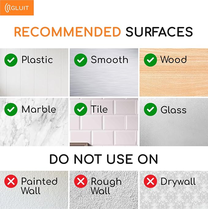 GLUIT Adhesive Wall Hooks for Hanging Heavy Duty 22 lbs Hooks for Walls No - Image 5