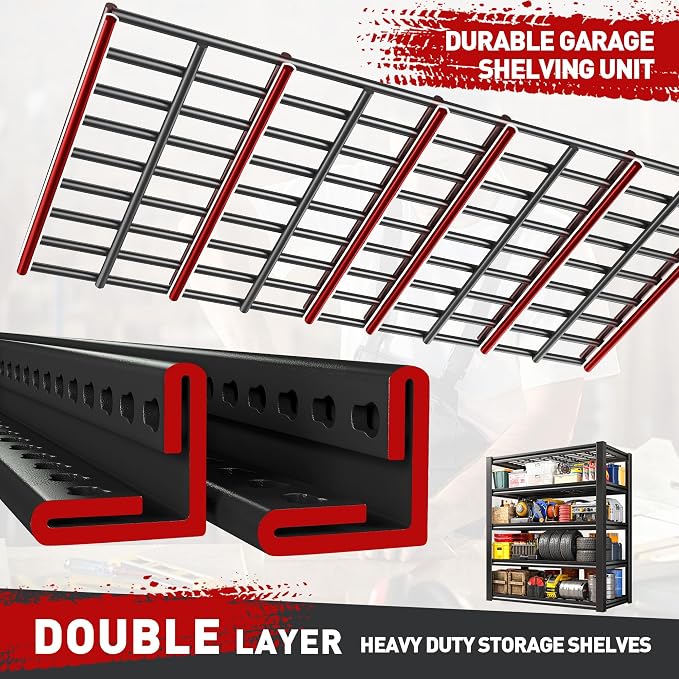 REIBII Garage Shelving 3000LBS, Heavy Duty Storage Shelves, Adjustable - Image 5