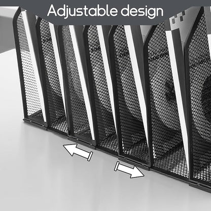 Adjustable Desk File Organizer, Detachable Office Folder Organizer, Compact - Image 2