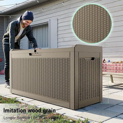 60 Gallon Waterproof Resin Deck Box, UV Resistant Outdoor Storage - Image 3