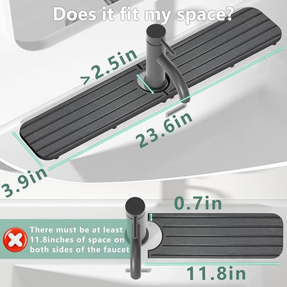 23.6inch x 4inch Kitchen Sink Faucet Mat, Water Absorbing Stone Faucet Splash - Image 2
