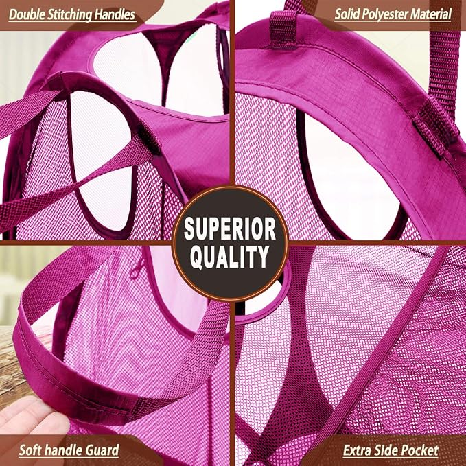 Strong Mesh Pop-up Laundry Hamper, Quality Laundry Basket - Image 5