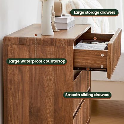 Fluted 3 Drawer Dressers for Bedroom, 31.5" Wide Large Mid Century Modern - Image 8