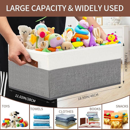 3 Pack Large Capacity Storage Bins Closet Organizer - Image 3