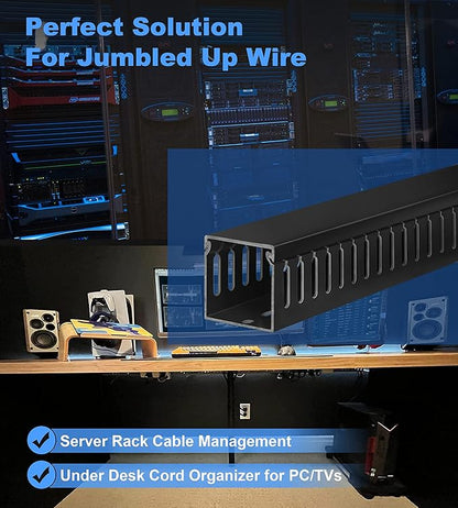 ZhiYo 2x2inCable Raceway, 6.6ft Server Rack Cable Management Under Desk Cord - Image 4