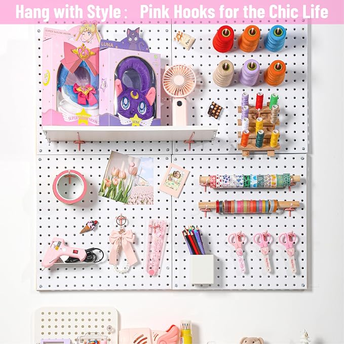 HUHOLE Pegboard Hooks 6 Inch 50PC, Fit 1/4" or 1/8" Pegboard, Ideal Peg Board - Image 5