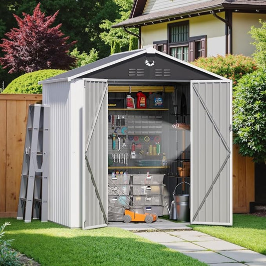 Metal Storage Shed, Outdoor Storage Building 8x6, Large Backyard Shed by Sannwsg