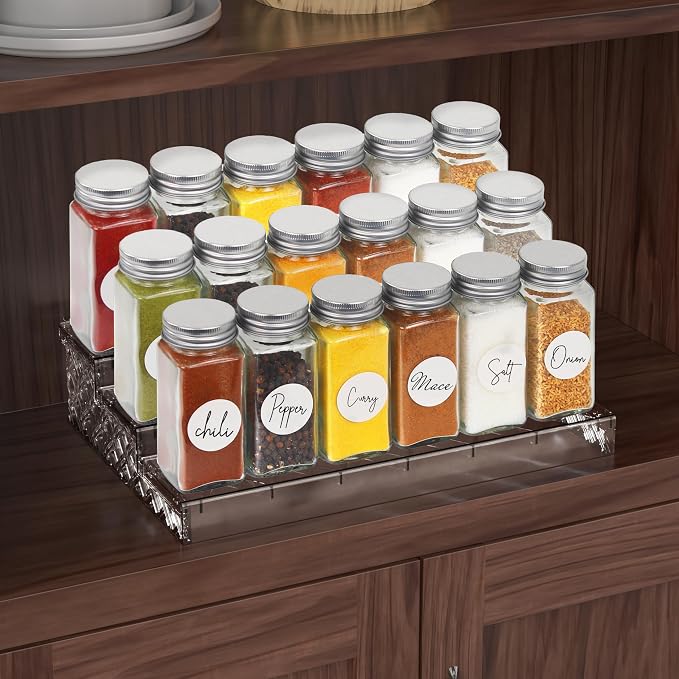 Simple Houseware Spice Jars 4 Ounce Square Bottles w/label, 12 Pack - Image 6
