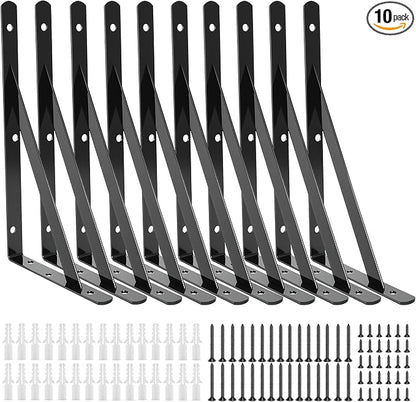 10 Pack L16 x H 10" Heavy Duty Shelf Brackets by Unknown