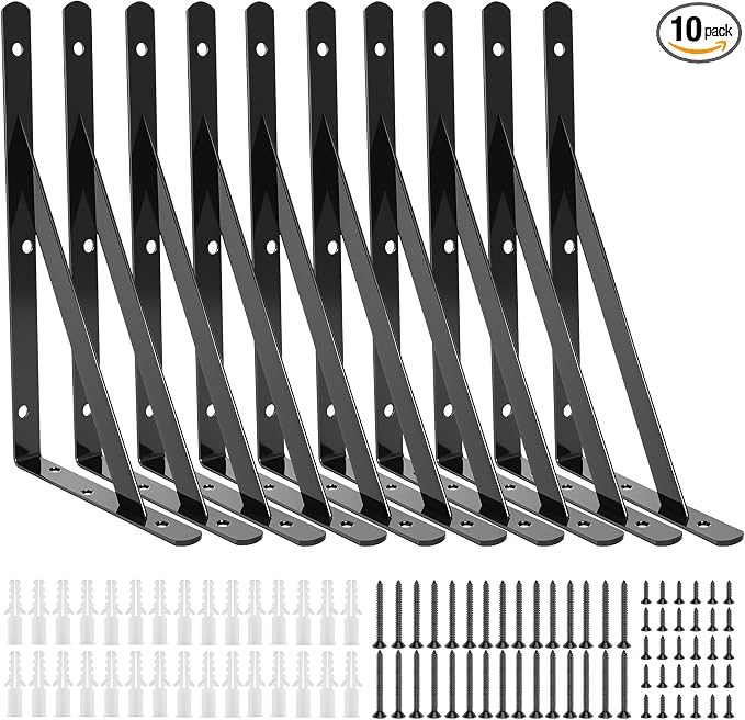 10 Pack L14 x H 10" Heavy Duty Shelf Brackets by Unknown