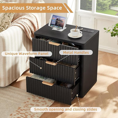 LEYAOYAO 23" Wide Fluted Farmhouse Night Stand Set of 2 - Image 7
